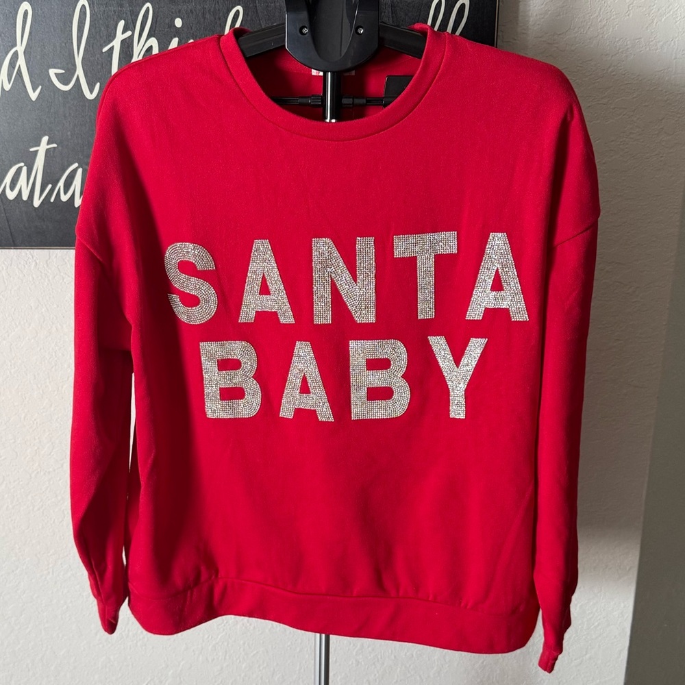 BiBi “SANTA BABY” Rhinestone Sweatshirt